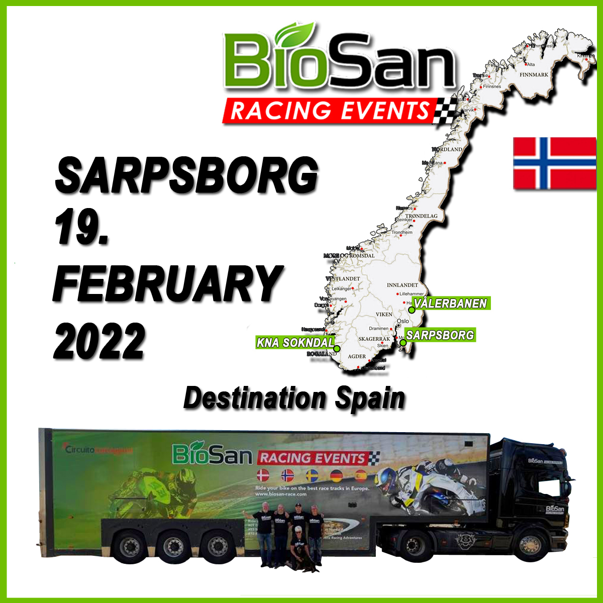 TRANSPORT RACEBIKE | PICKUP SARPSBORG | DESTINATION SPAIN | FEBRUARY 2022