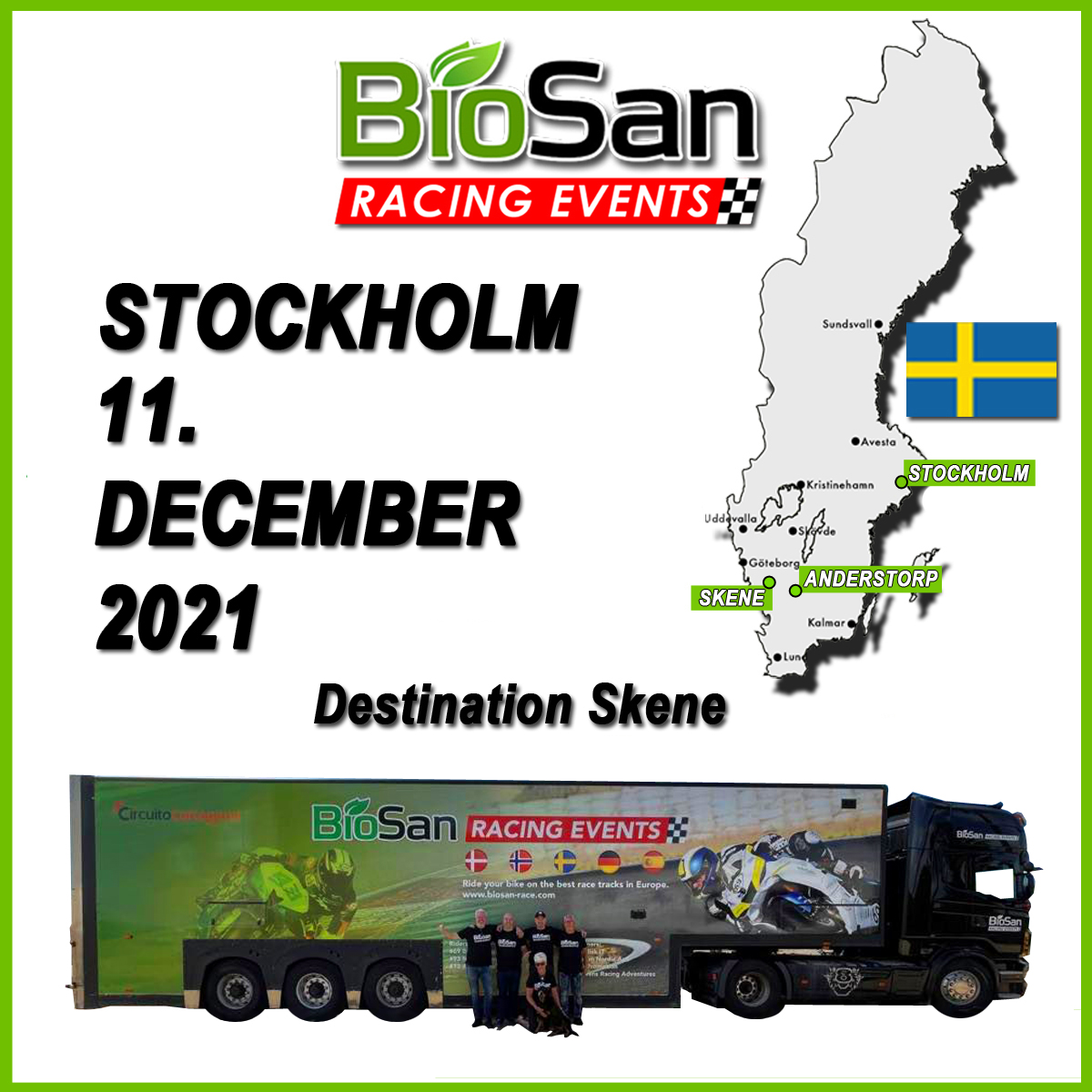 Stockholm to Skene & backway