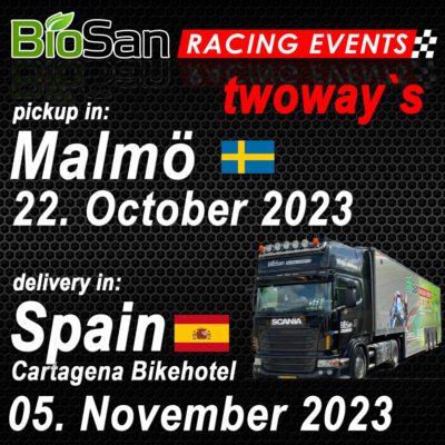 TRANSPORT MALMÖ→CARTAGENA OCTOBER 2023 TWOWAY`s