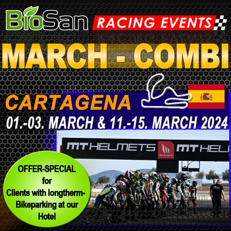 SPECIAL-OFFER | COMBI 8 Trackdays Cartagena (01.-03.24 + 11.-15.03.24)