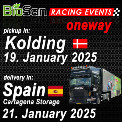 Transport Kolding→Cartagena January 2025 Oneway