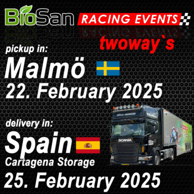 Transport Malmö→Cartagena February 2025 Twoway´s