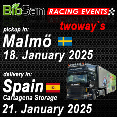 Transport Malmö→Cartagena January 2025 Twoway´s