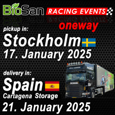 Transport Stockholm → Cartagena January 2025 Oneway