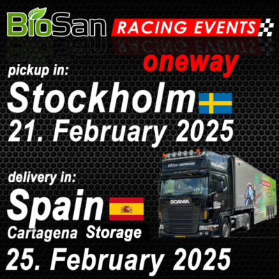 Transport Stockholm → Cartagena February 2025 Oneway